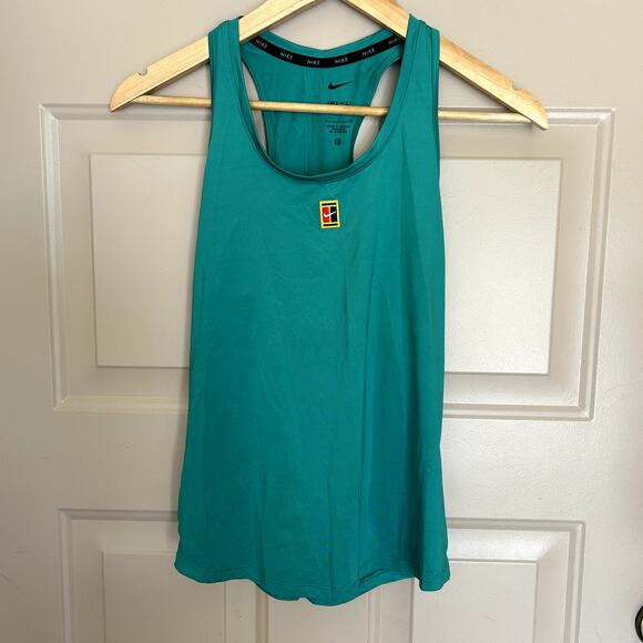 Nike Dri Fit Women´s Court Heritage Tennis Green Racerback Tank Top Size S - Picture 8 of 9